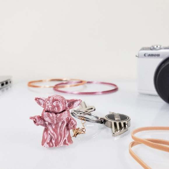 Accessories - Baby yoda the mandalorian Keychain pink rose gold